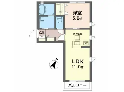 シャーメゾンロハス(1LDK/1階)の間取り写真