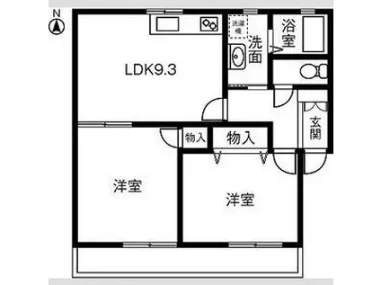 クレール参番館(2LDK/1階)の間取り写真