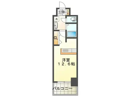 LASANTE鵜の森(1K/7階)の間取り写真