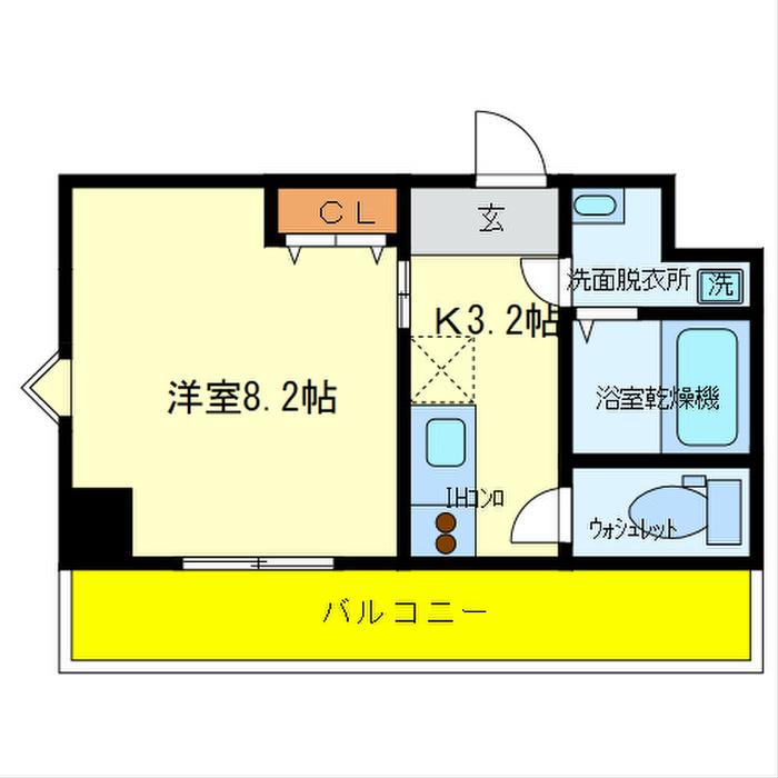 ルミエール八尾駅前(1K/3階)の間取り写真