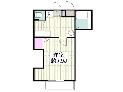 カーザ飯山(1K/1階)の間取り写真