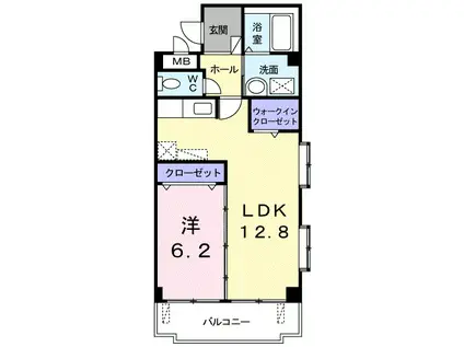 サン・プレイスII(1LDK/2階)の間取り写真