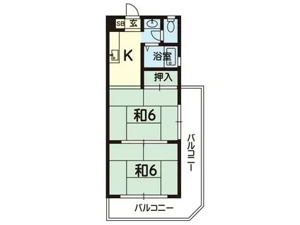 ポエム50(2K/3階)の間取り写真