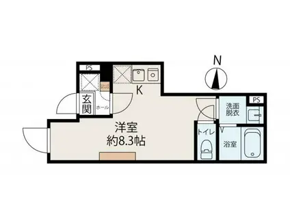 パレステイル大島(ワンルーム/4階)の間取り写真