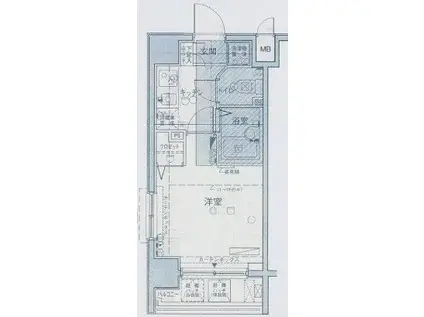 サンシティ月島アヴァンツァーレ(ワンルーム/4階)の間取り写真