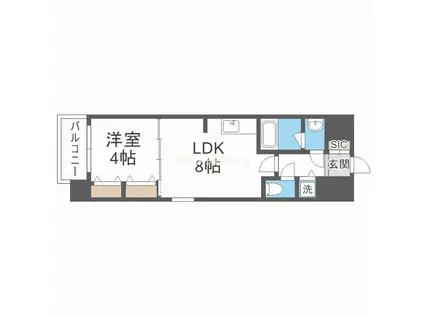 リアライズ花園町駅前(1LDK/6階)の間取り写真
