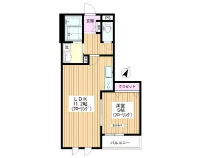 ラフィナート・K(1LDK/2階)の間取り写真