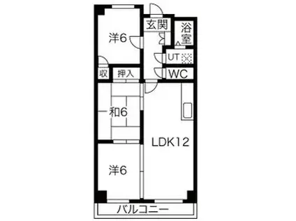 第2高杉マンション(3LDK/5階)の間取り写真