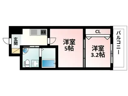 セレニテ江坂ルフレ(2K/4階)の間取り写真