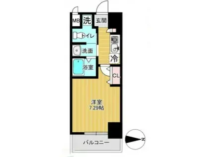 プレシエ新丸子(1K/7階)の間取り写真