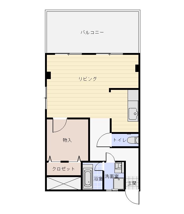 パインリーフ大分(1LDK/2階)の間取り写真