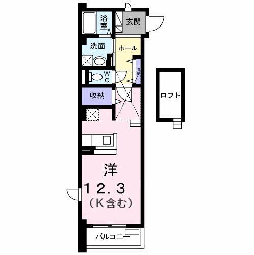 プラネットA(ワンルーム/2階)の間取り写真