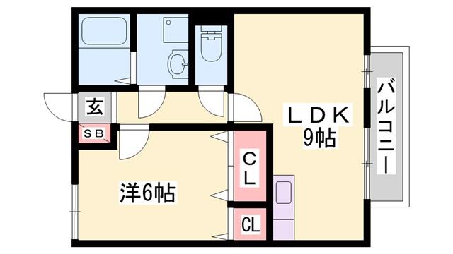 サニーハイツ(1LDK/2階)の間取り写真