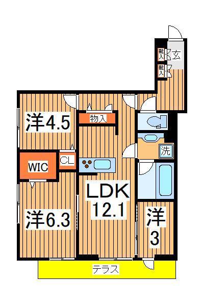 B-KUBUS(3LDK/1階)の間取り写真