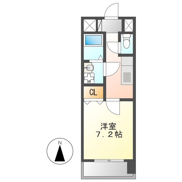 クレシェール大須(1K/2階)の間取り写真