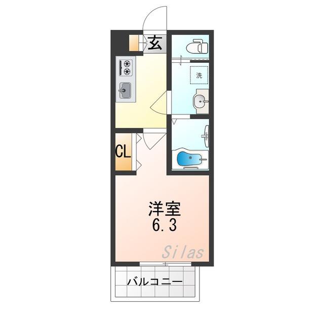 H-MAISON森ノ宮II(1K/1階)の間取り写真