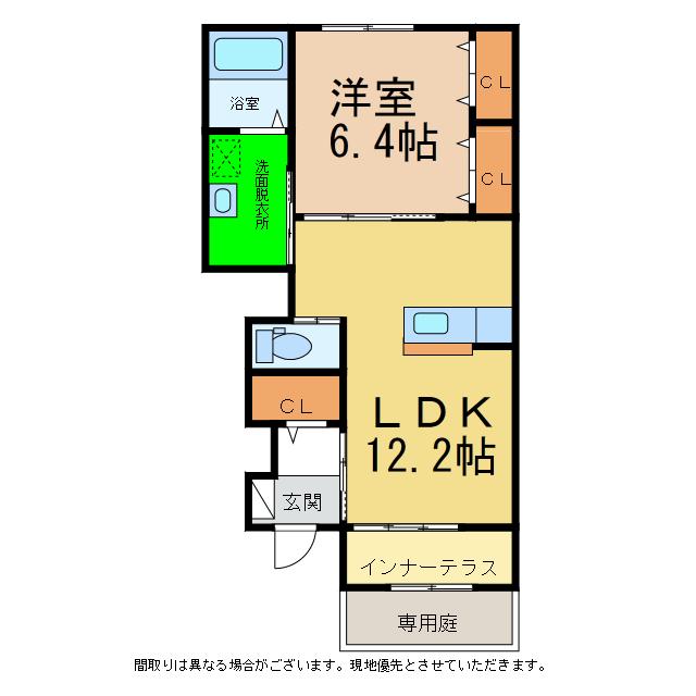 サニーコート(1LDK/1階)の間取り写真