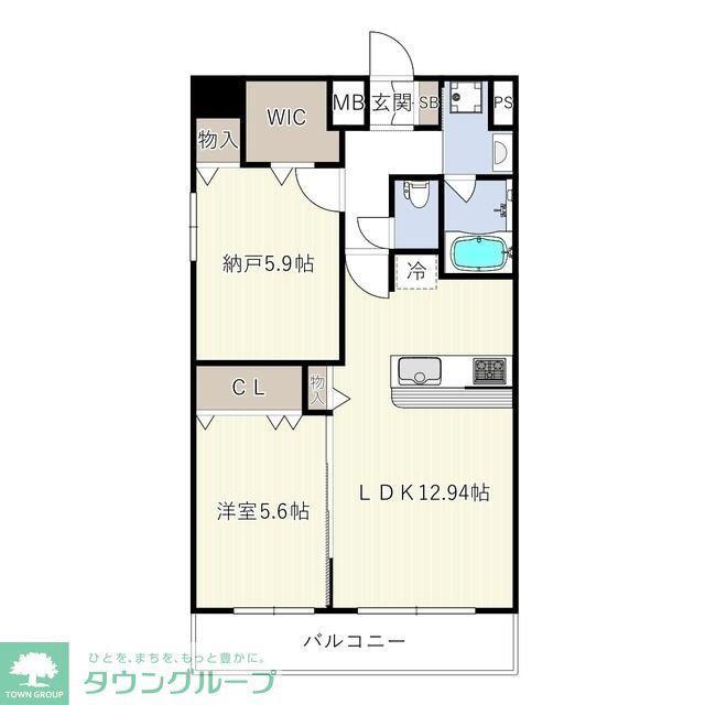 TCS北浦和レジデンス(2LDK/10階)の間取り写真