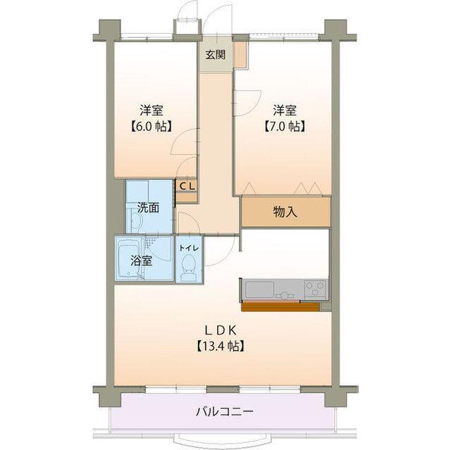 グランコリーヌ(2LDK/3階)の間取り写真