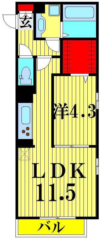 イースタンレイクK(1LDK/2階)の間取り写真
