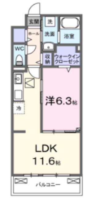 アピオ武蔵浦和(1LDK/1階)の間取り写真