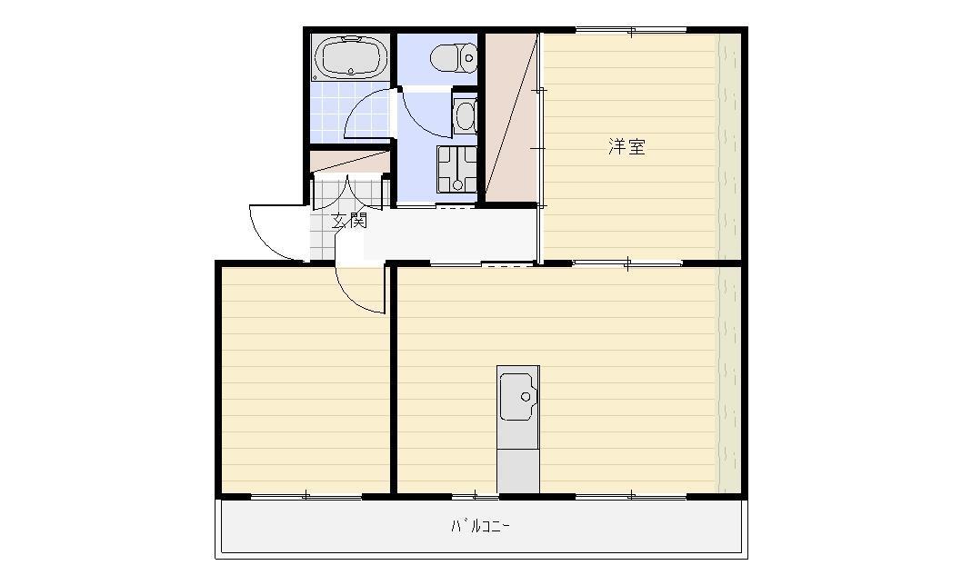 上島マンション(2LDK/3階)の間取り写真