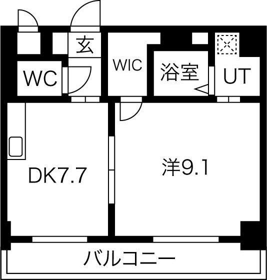 CASONE ASSO(1LDK/7階)の間取り写真