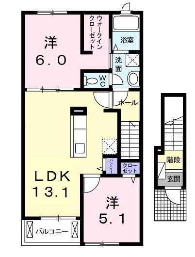 グランデ レジデンス トレ(2LDK/2階)の間取り写真