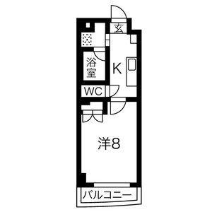 タウンライフ朝日が丘(1K/3階)の間取り写真