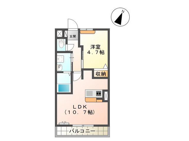 メゾン・プラヴィM(1LDK/1階)の間取り写真