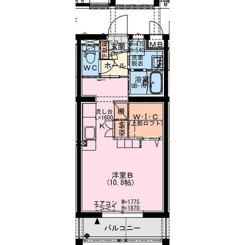 ソレアード権現(ワンルーム/5階)の間取り写真