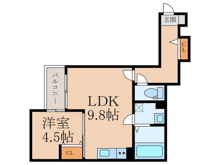 MG CRECIA(1LDK/2階)の間取り写真
