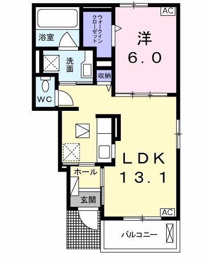 スマイルコートII(1LDK/1階)の間取り写真