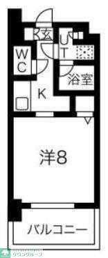 GRAN PASEO門前仲町II(1K/8階)の間取り写真