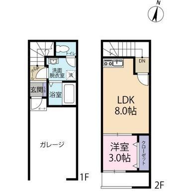 GARESIDENCE OGI(1LDK/1階)の間取り写真