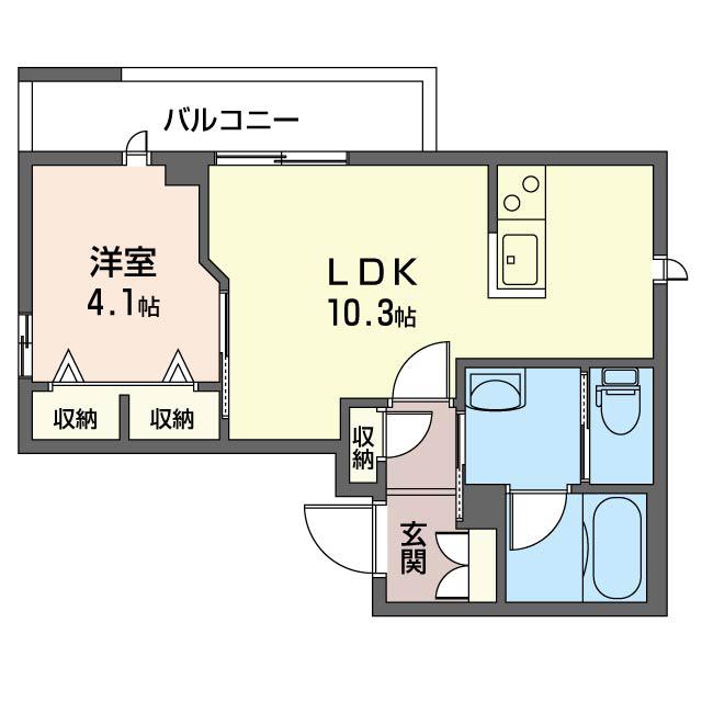 FELISEED NEGISHI(1K/2階)の間取り写真