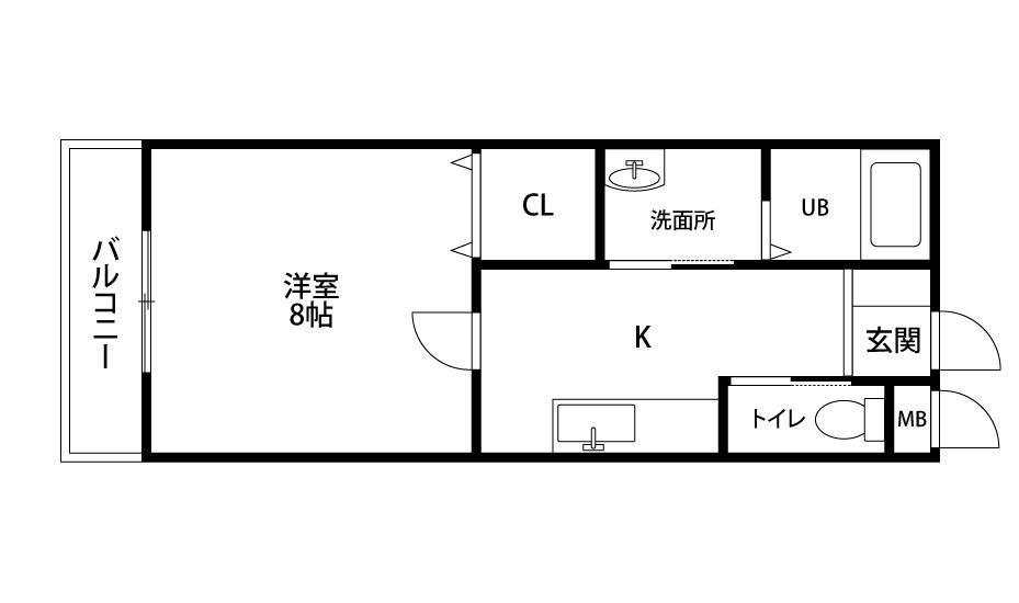 ウェルストーン(1K/2階)の間取り写真
