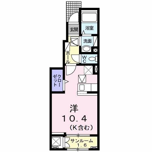 フェリシモ(ワンルーム/1階)の間取り写真