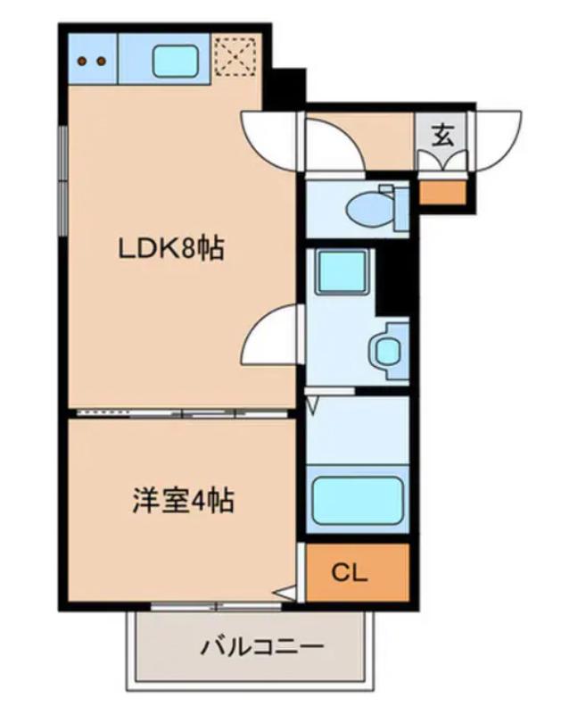CRECIA 砂津(1LDK/1階)の間取り写真