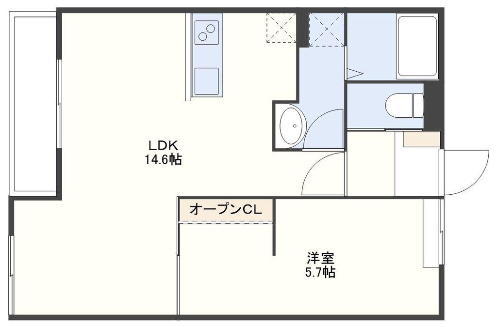シーアンドスター協和イースト(1LDK/1階)の間取り写真