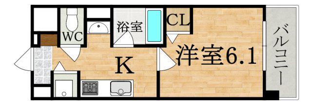 ヴェラルーナ(1K/1階)の間取り写真