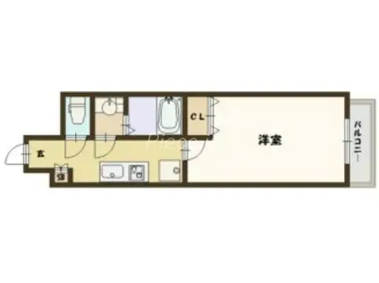 プロスパーレインボーヴィラ(1K/1階)の間取り写真