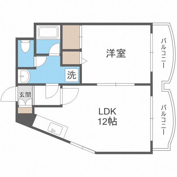 イング大宮(1LDK/6階)の間取り写真