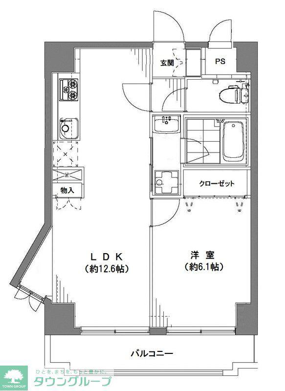デイム橋本(1LDK/8階)の間取り写真