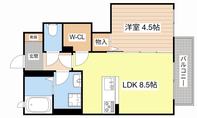 ＪＲ両毛線 栃木駅 徒歩17分 2階建 築11年(1LDK/1階)の間取り写真