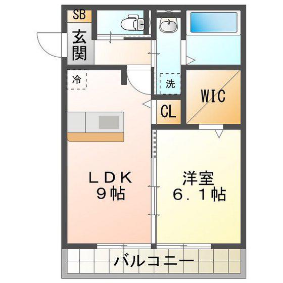 タウンコートIII(1LDK/2階)の間取り写真