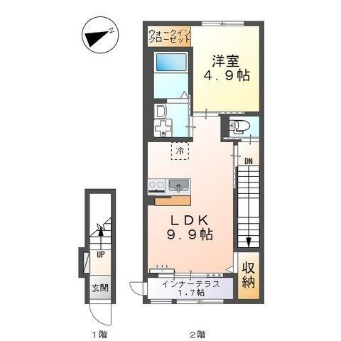GRACE COMFORT(1LDK/2階)の間取り写真