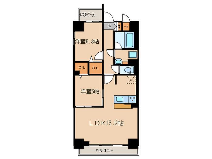 ア ドマーニ(2LDK/10階)の間取り写真