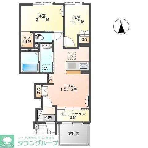リラッサールシ CR06(2LDK/1階)の間取り写真