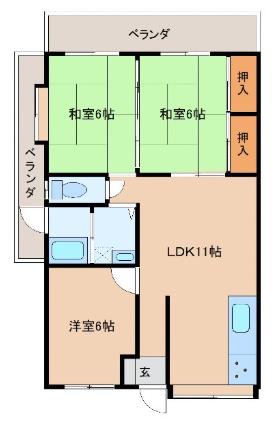 サザンコート(3LDK/3階)の間取り写真